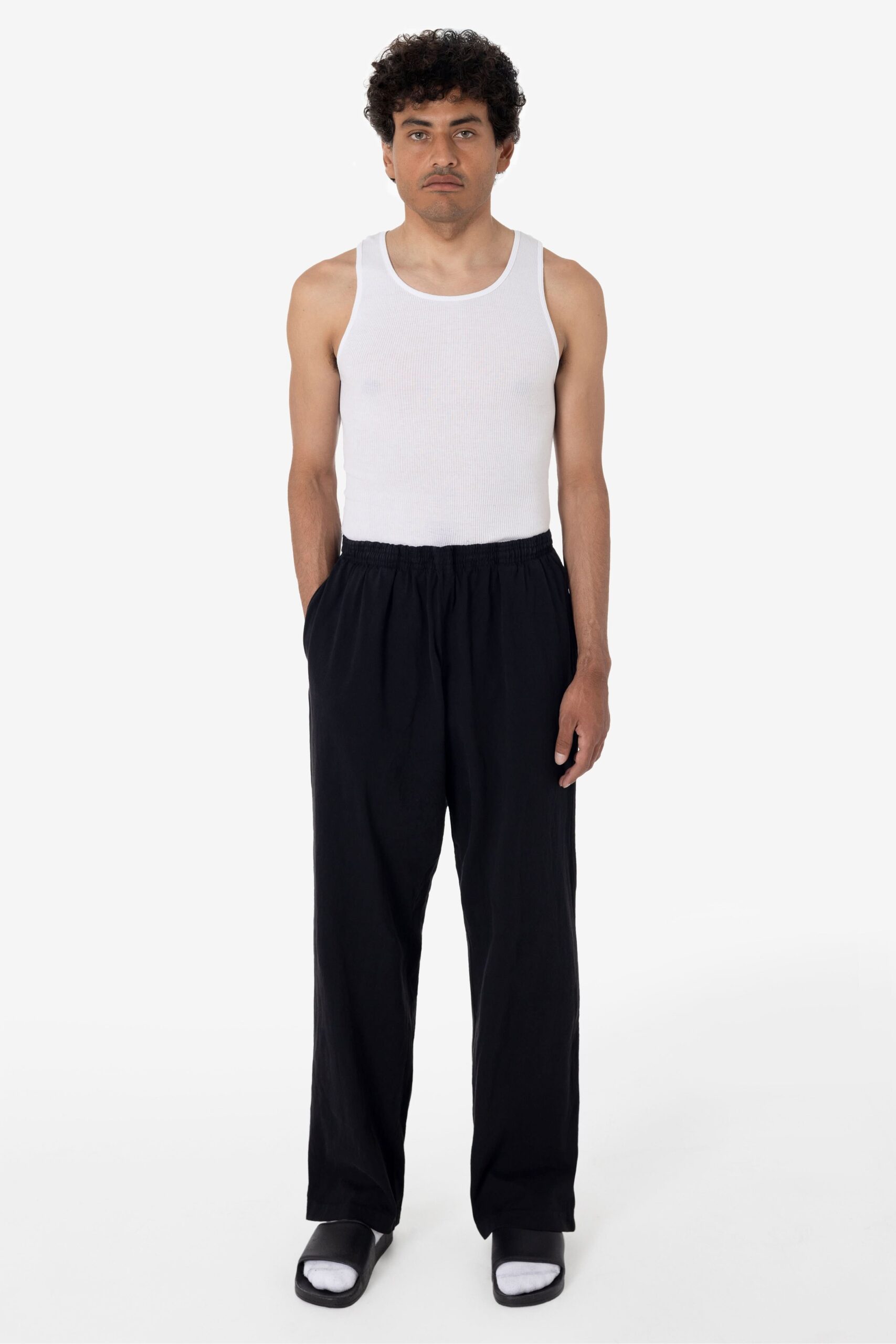 1205GDBLACK1-1 Men's Heavy Jersey Garment Dyed Casual Pant - Image 1