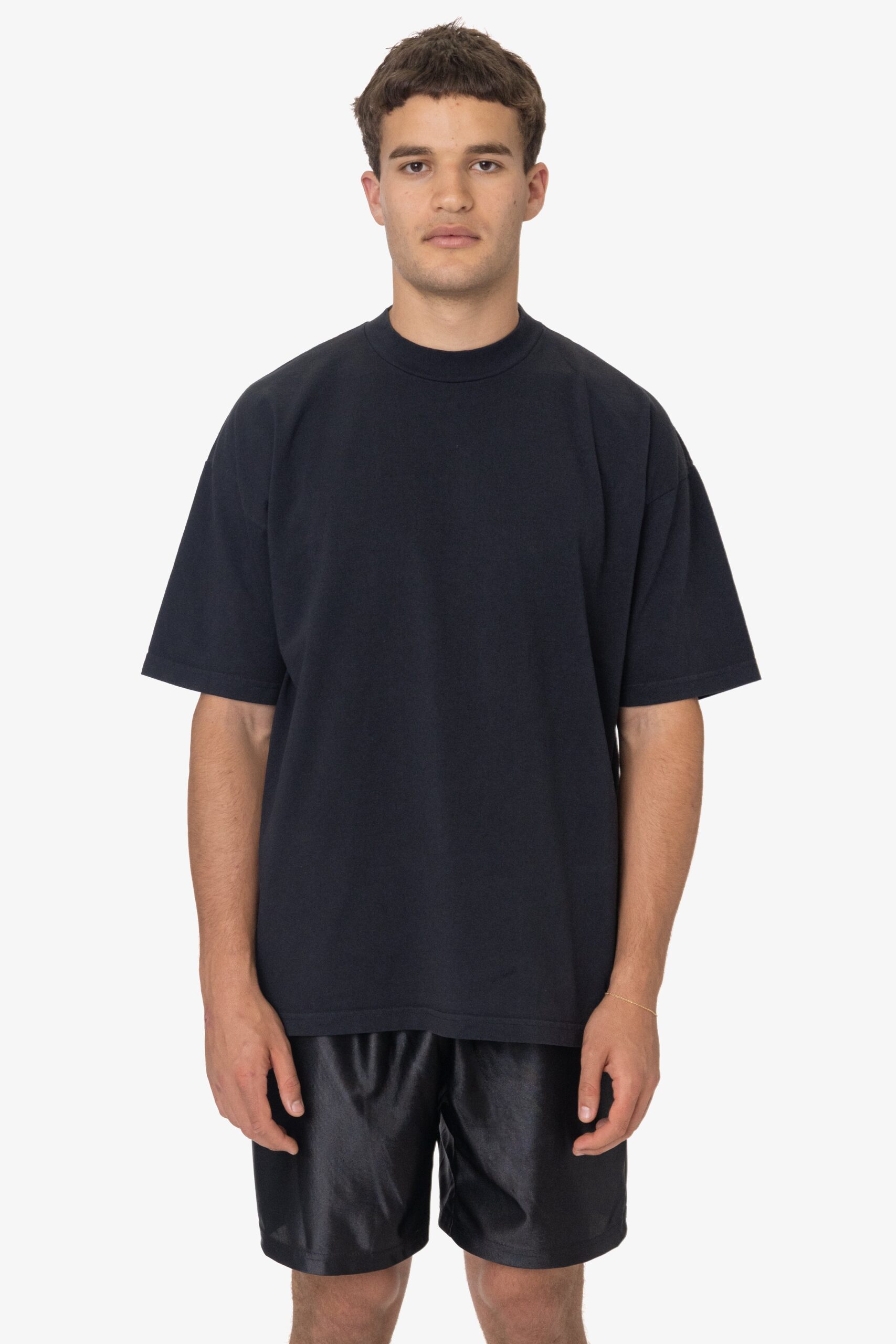 1405GD-ADAM-BLACKEDGE-1 Unisex - Short Sleeve Garment Dye Mockneck T-Shirt - Image 1