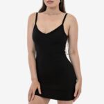 14/1 Rib Spaghetti V-Neck Dress