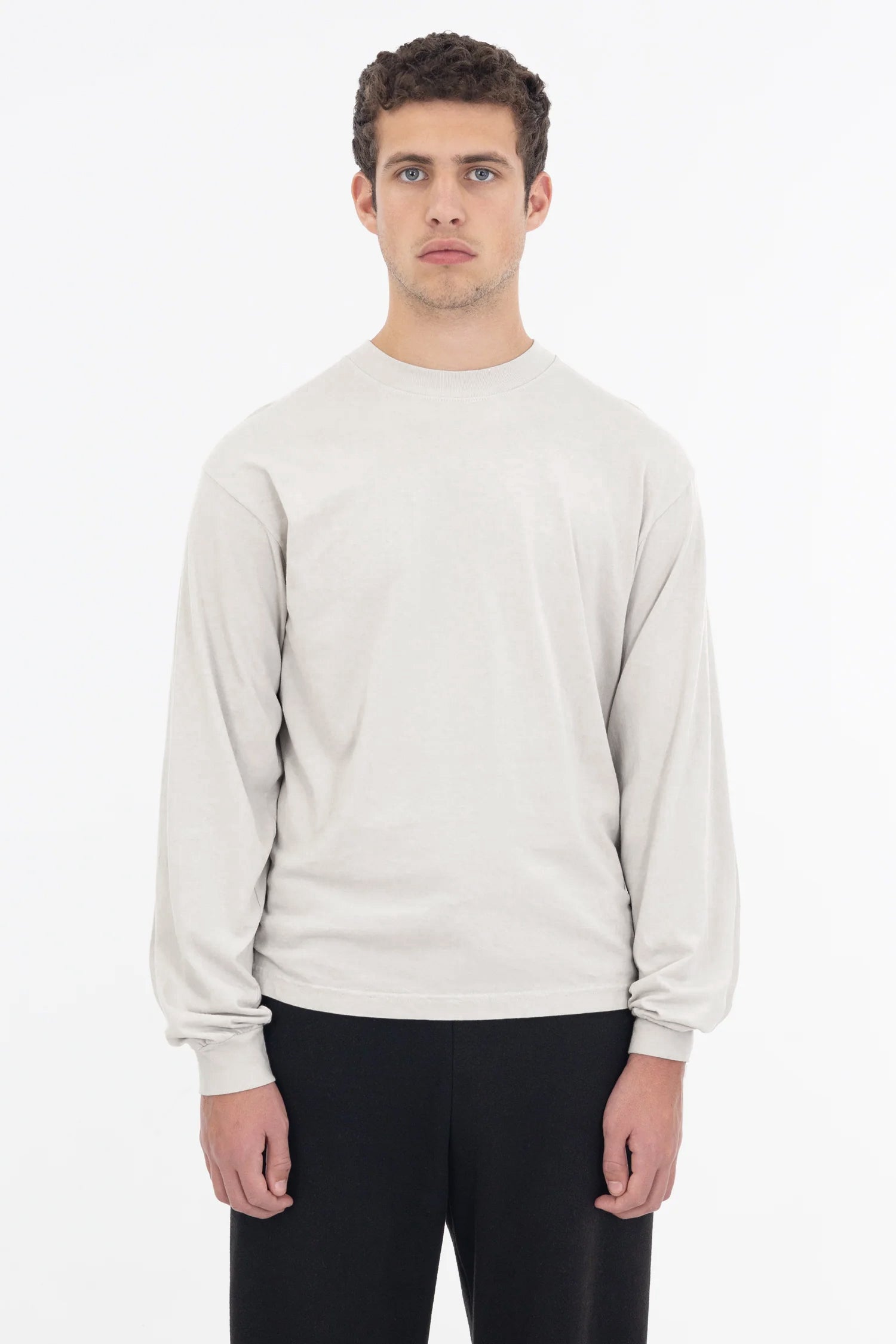 1807CEMENT Long Sleeve Garment Dye Crew Neck T-Shirt - Image 1