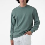 Long Sleeve Garment Dye Mockneck T-Shirt