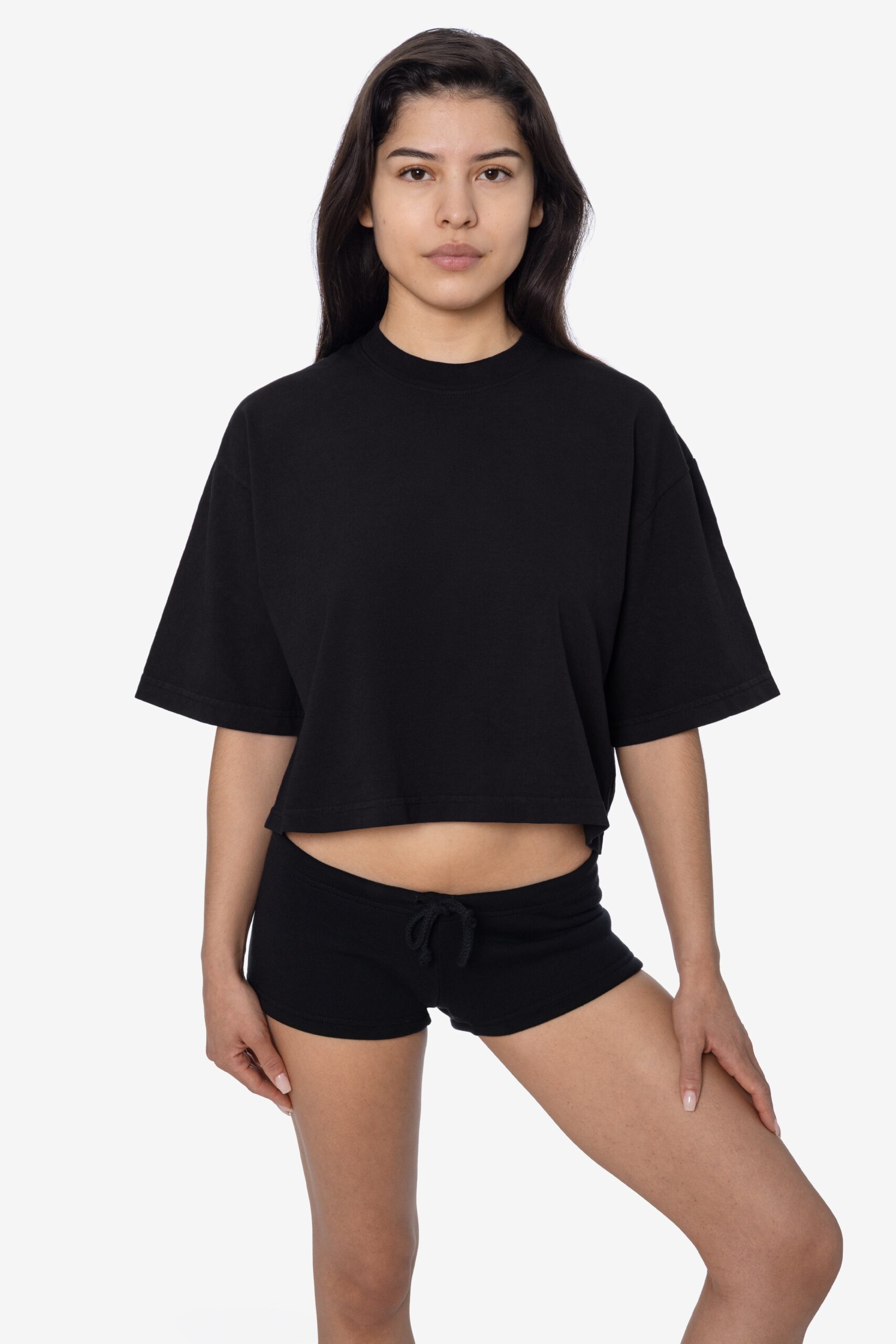 1820GD-black-2 Oversized Crop Tee - Image 1