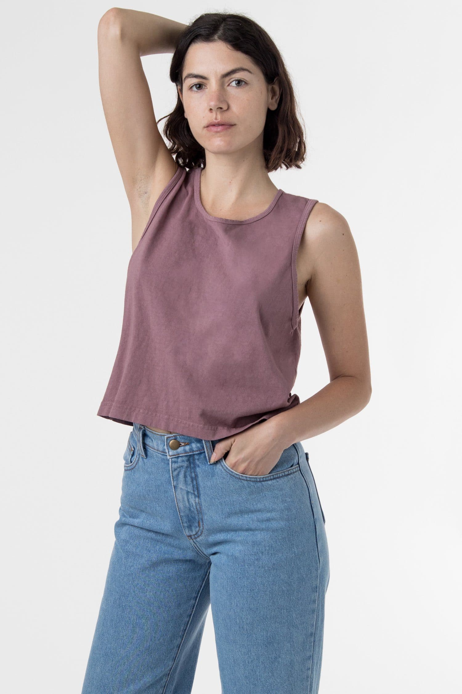1833_mauve_AVI_Medium_crop Garment Dye Mid-Tank - Image 1
