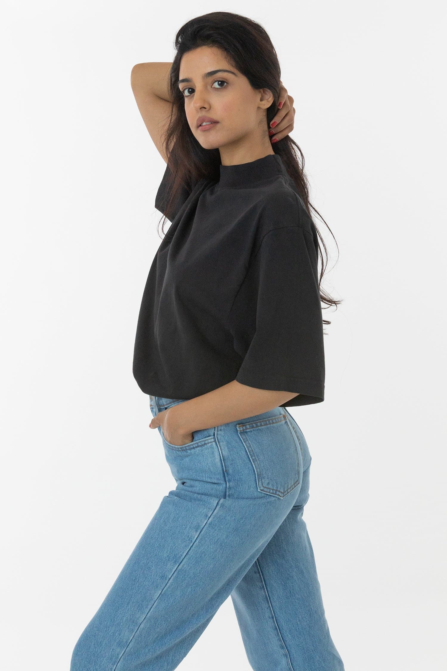 1_a4378f7c-0852-4830-9a4b-14b8cc4fd4b6 Unisex - Oversized Short Sleeve High Mockneck T-shirt - Image 1