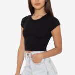 Cap Sleeve Baby Rib Crop Top