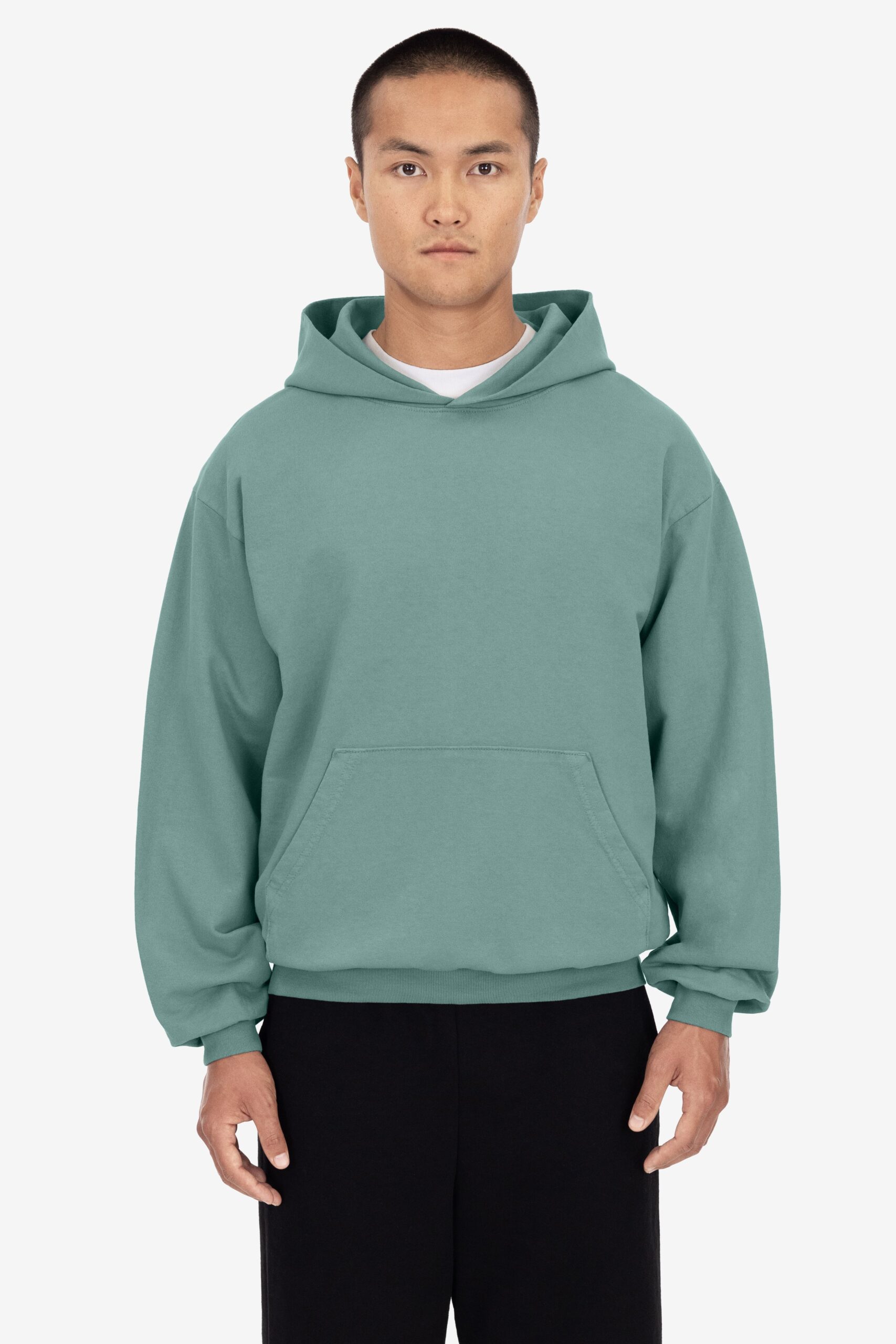 AtlanticGreen_Front_910c4148-7284-44c0-bb0b-87a3d6abb9f2 Long Sleeve Garment Dye French Terry Pullover Hoodie - Image 1