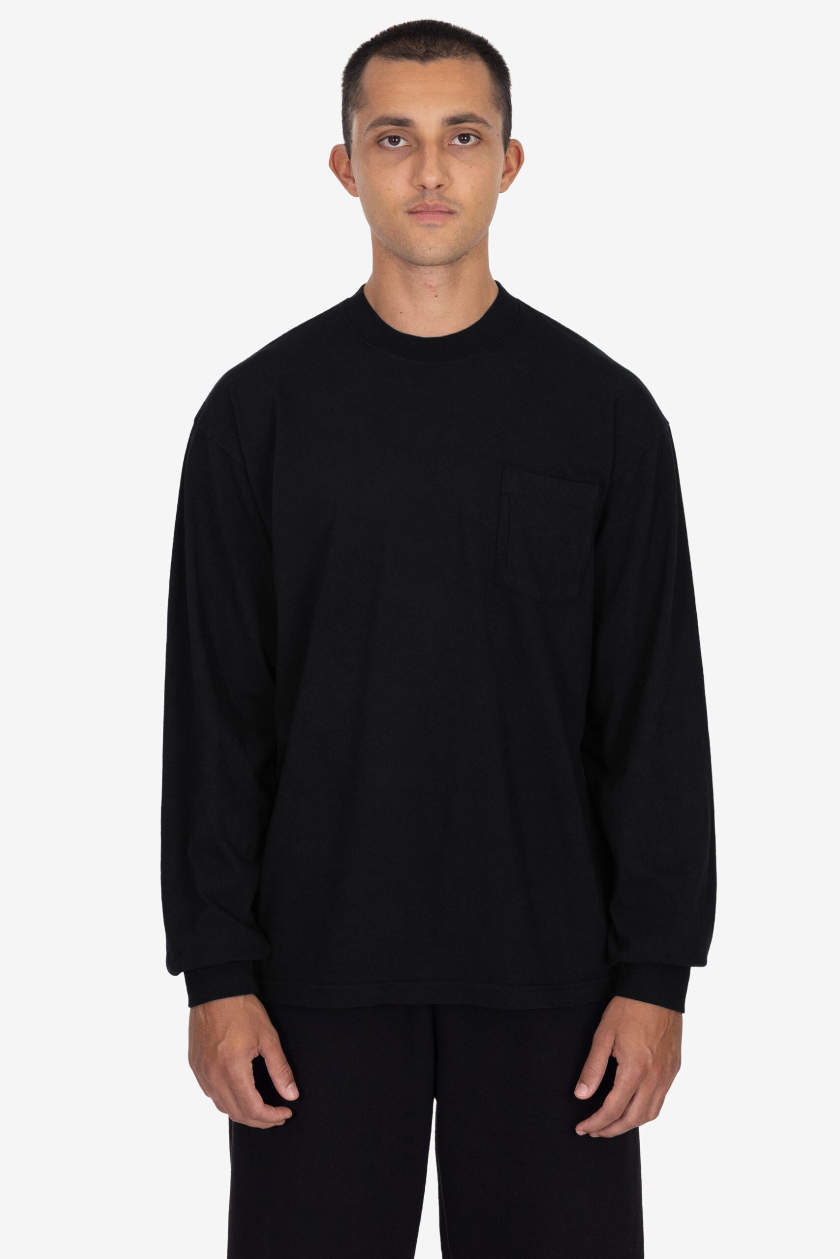 Black_Front_1_006e0fa0-632f-4c49-b9f0-f6e62adf8c25 Long Sleeve Garment Dye Pocket T-Shirt - Image 1