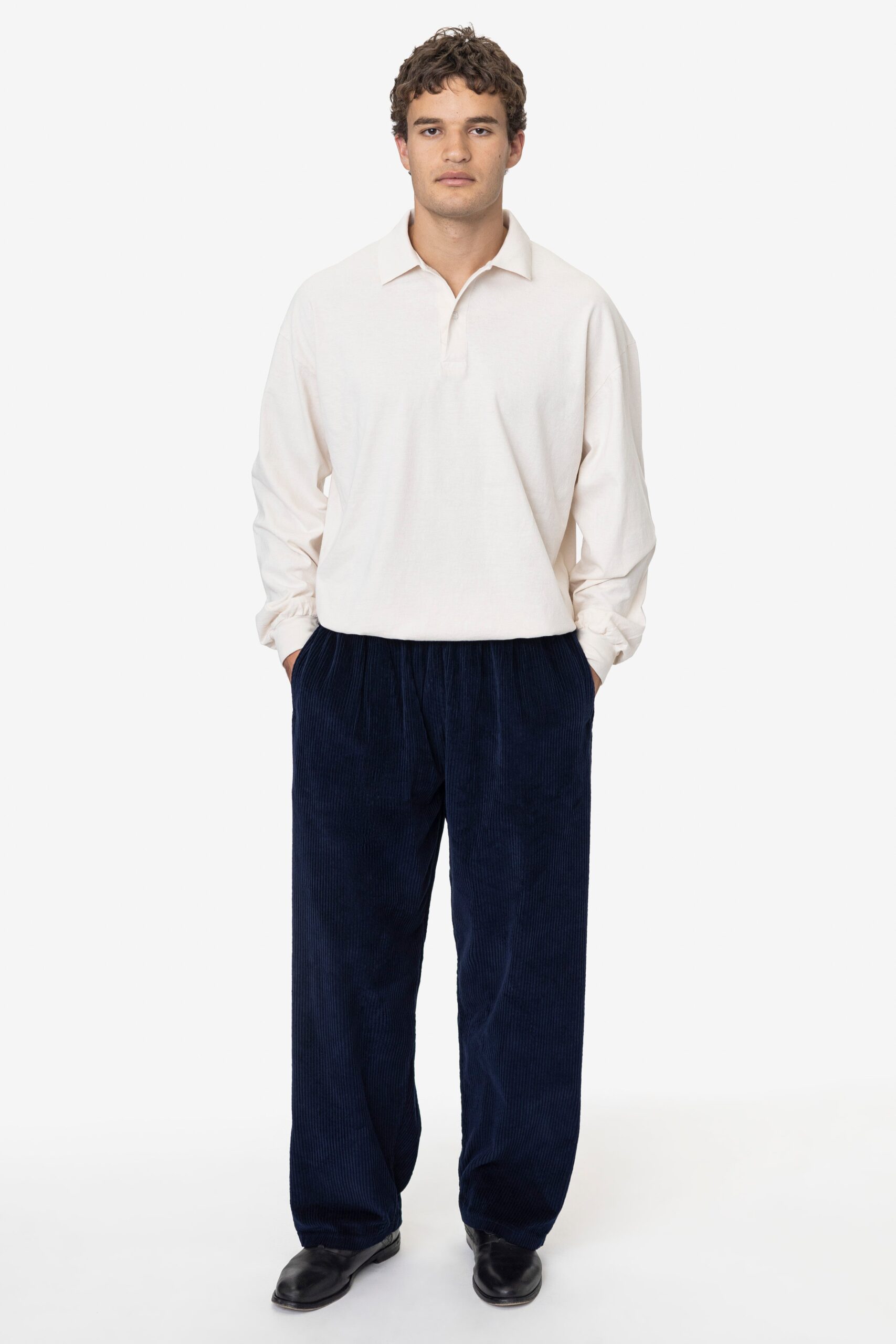 CD405GD-NAVY-1x-edit CD405GD - Men's Corduroy Wide Leg Pant - Image 1