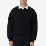 Heavy Fleece V-Neck Wide Fit Sweatshirt