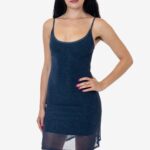 Printed Micro Mesh Spaghetti Dress