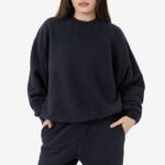 Garment Dye Plush Fleece Pullover Crewneck Sweatshirt