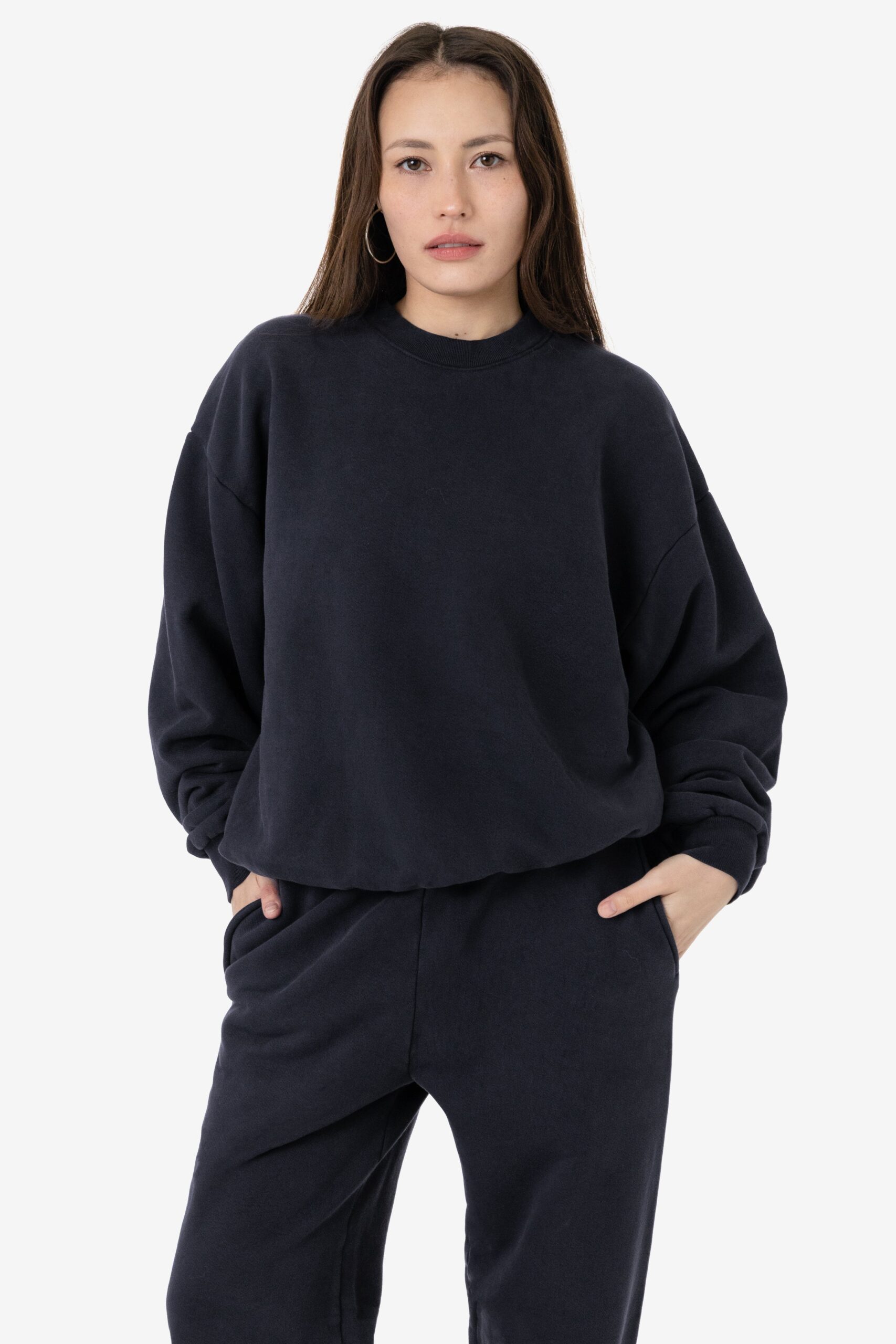 PLU07GD-BLACKEDGE-R1 Garment Dye Plush Fleece Pullover Crewneck Sweatshirt - Image 1