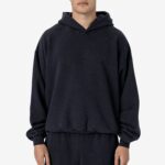 Garment Dye Plush Fleece Hooded Pullover Sweatshirt