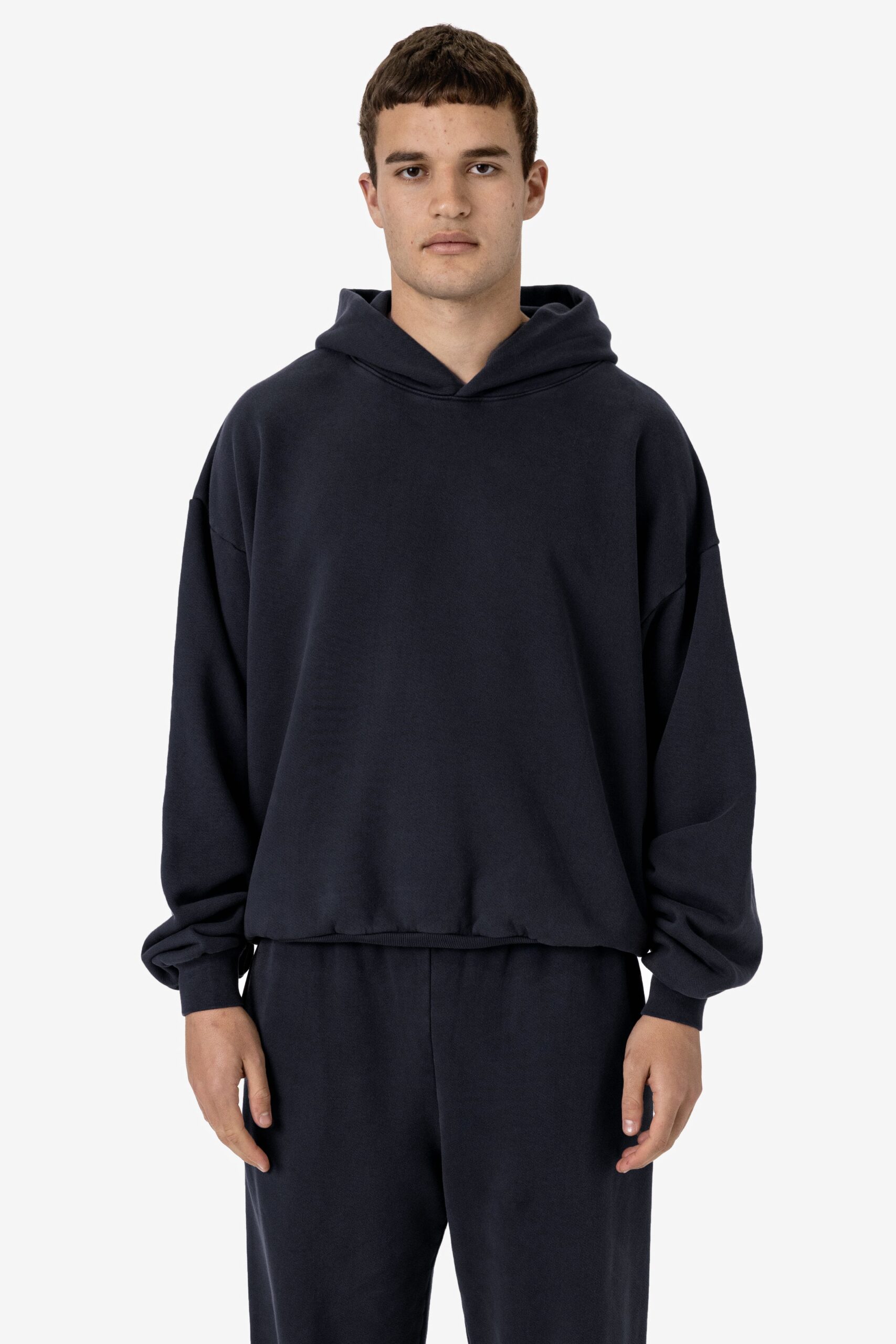 PLU09GD-BLACKEDGE-A2 Garment Dye Plush Fleece Hooded Pullover Sweatshirt - Image 1