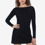 Ponte Long Sleeve Boatneck Dress