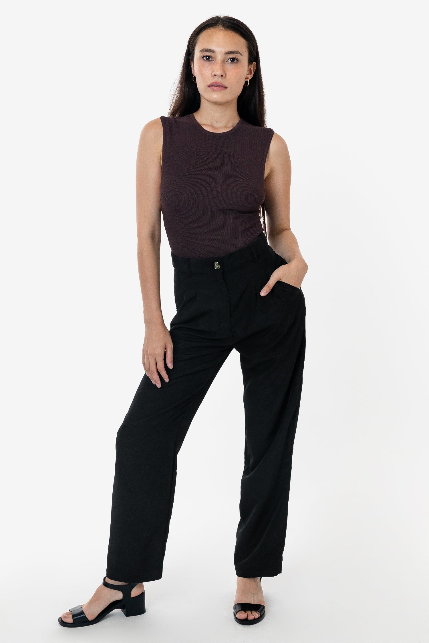 RURIKA-4-s Poly Pleated Straight Leg Pant - Image 1