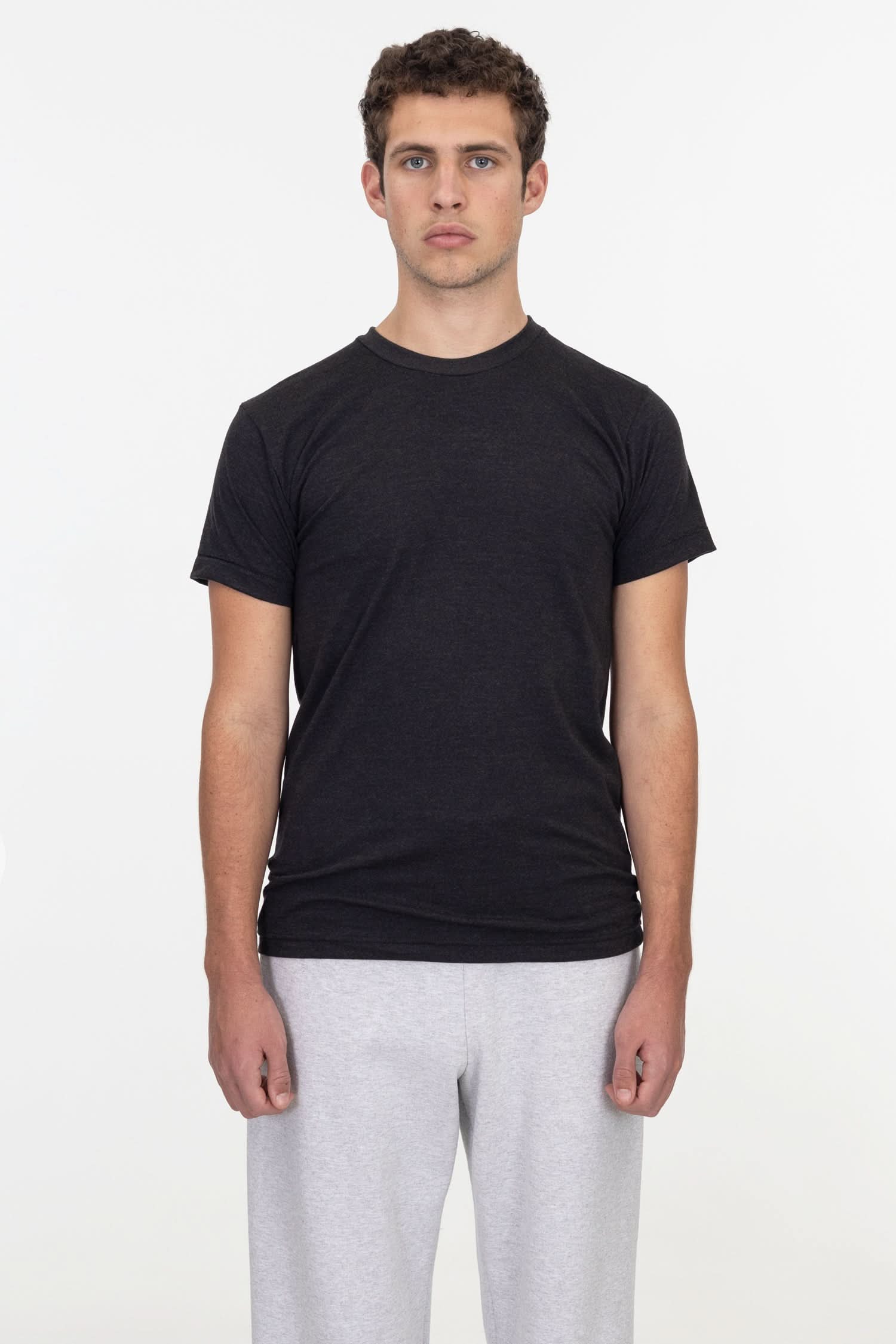 TR01_Tri-Black_Front Tri-Blend Crew Neck T-Shirt - Image 1