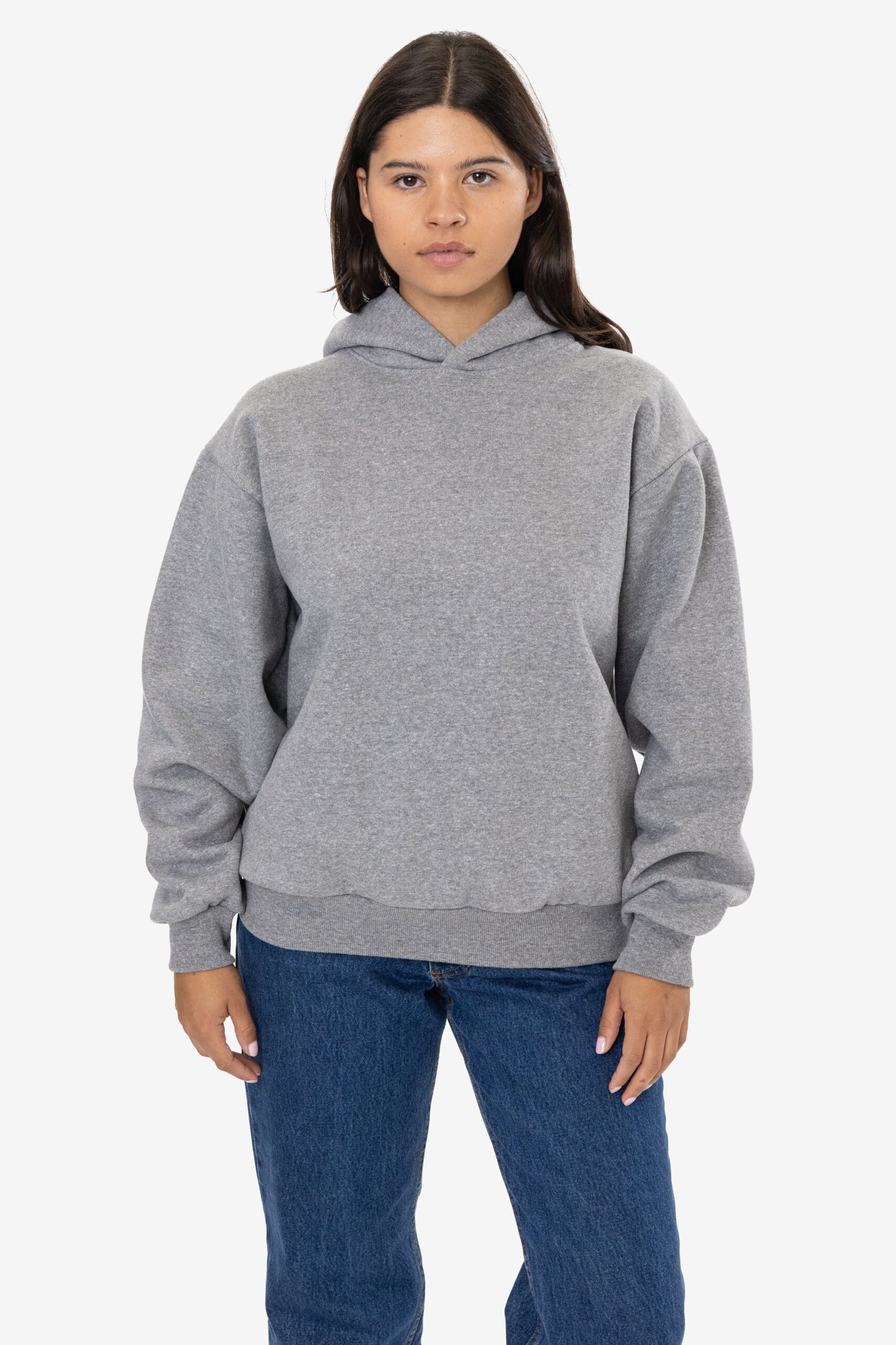 TRF09-HEATHERGREY-1 Heavy Fleece V-Neck Wide Fit Sweatshirt - Image 1