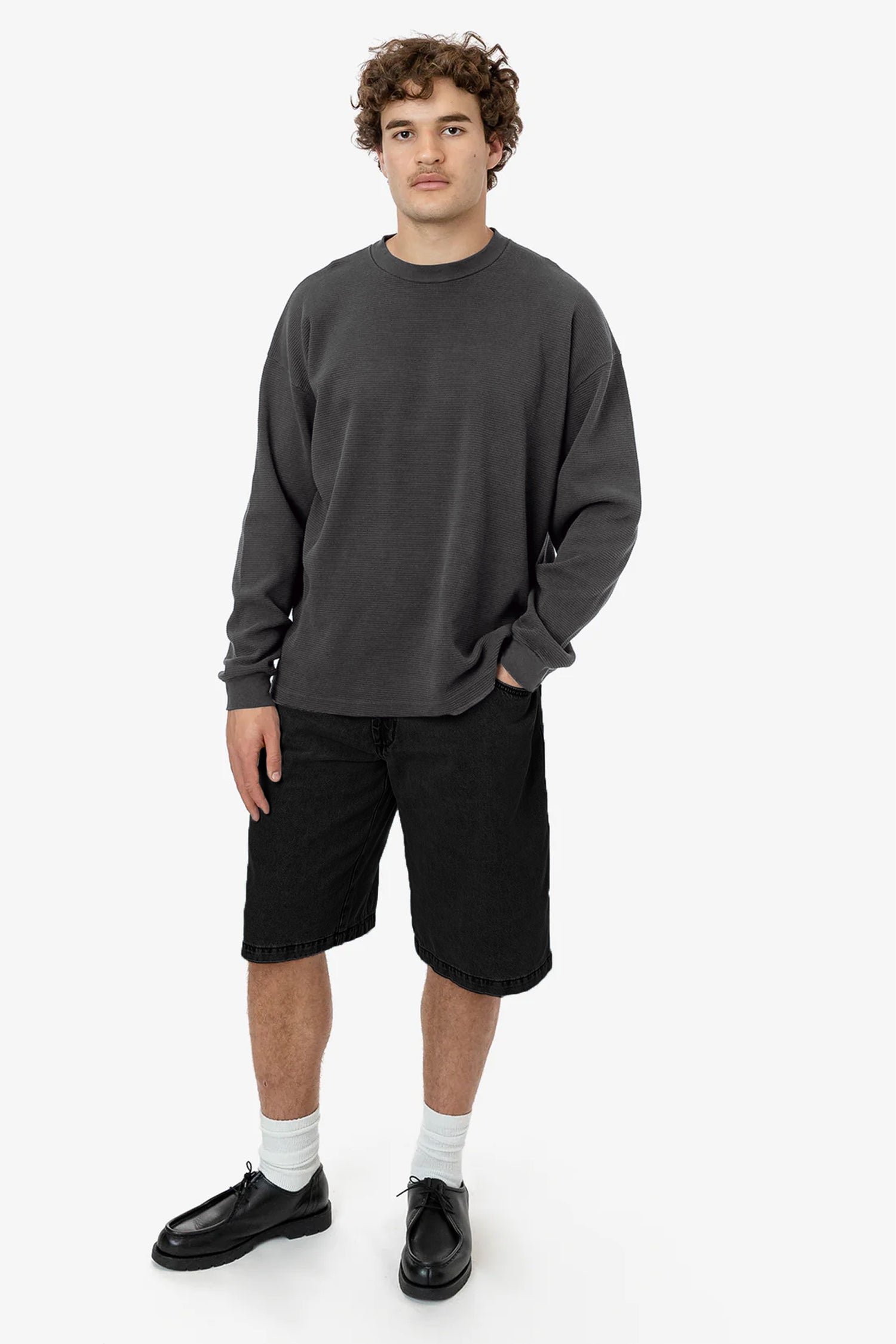 bigshort-blk_d09ea619-12e6-4ff1-abae-c913a945b257 Denim Baggy Long Short - Image 1