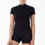 Mockneck Cap Sleeve Baby Tee