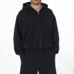 Mid-weight Poly Cotton Fleece Waist Length Zip-Up Hoodie
