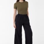 Cotton Twill Wide Pants