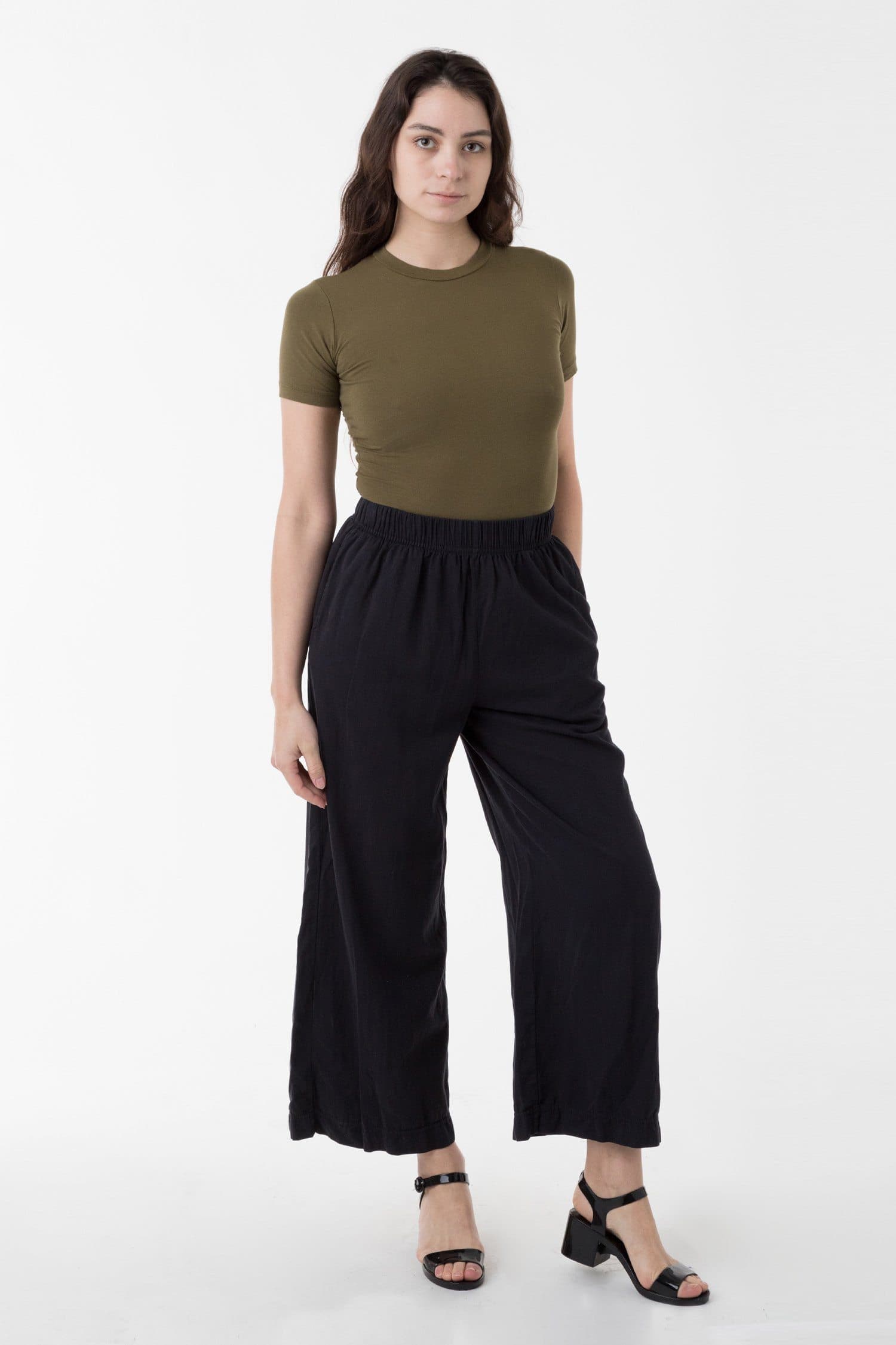 tiana_offblack2 Cotton Twill Wide Pants - Image 1