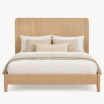 Rattan Panel Headboard Bed