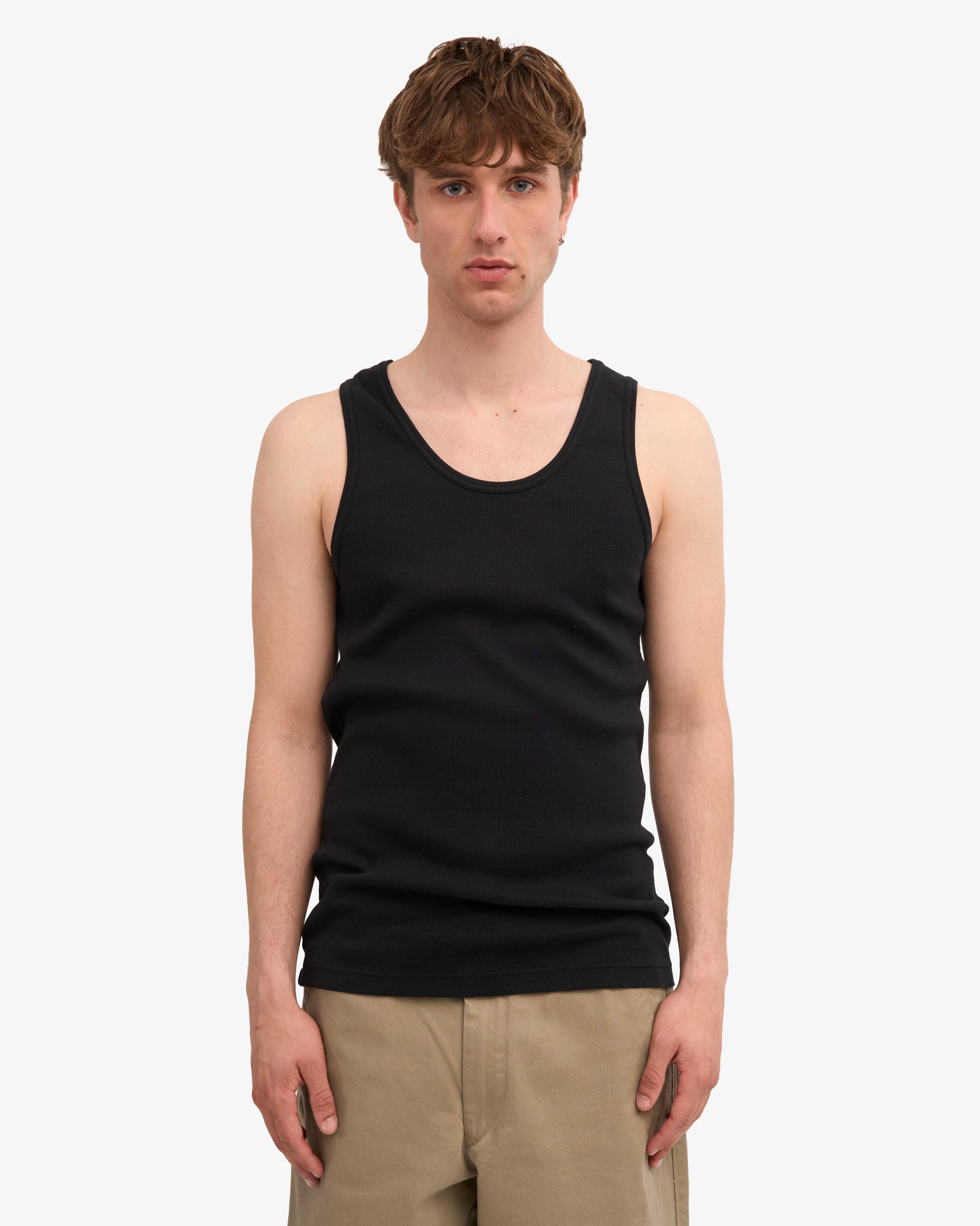 CS1017_Organic-Rib-Tank-Top_Deep-Black_Male_x1_483d5a91-d4ac-491f-9283-8c7ccc5119c9 Organic Rib Tank Top - Deep Black - Image 1
