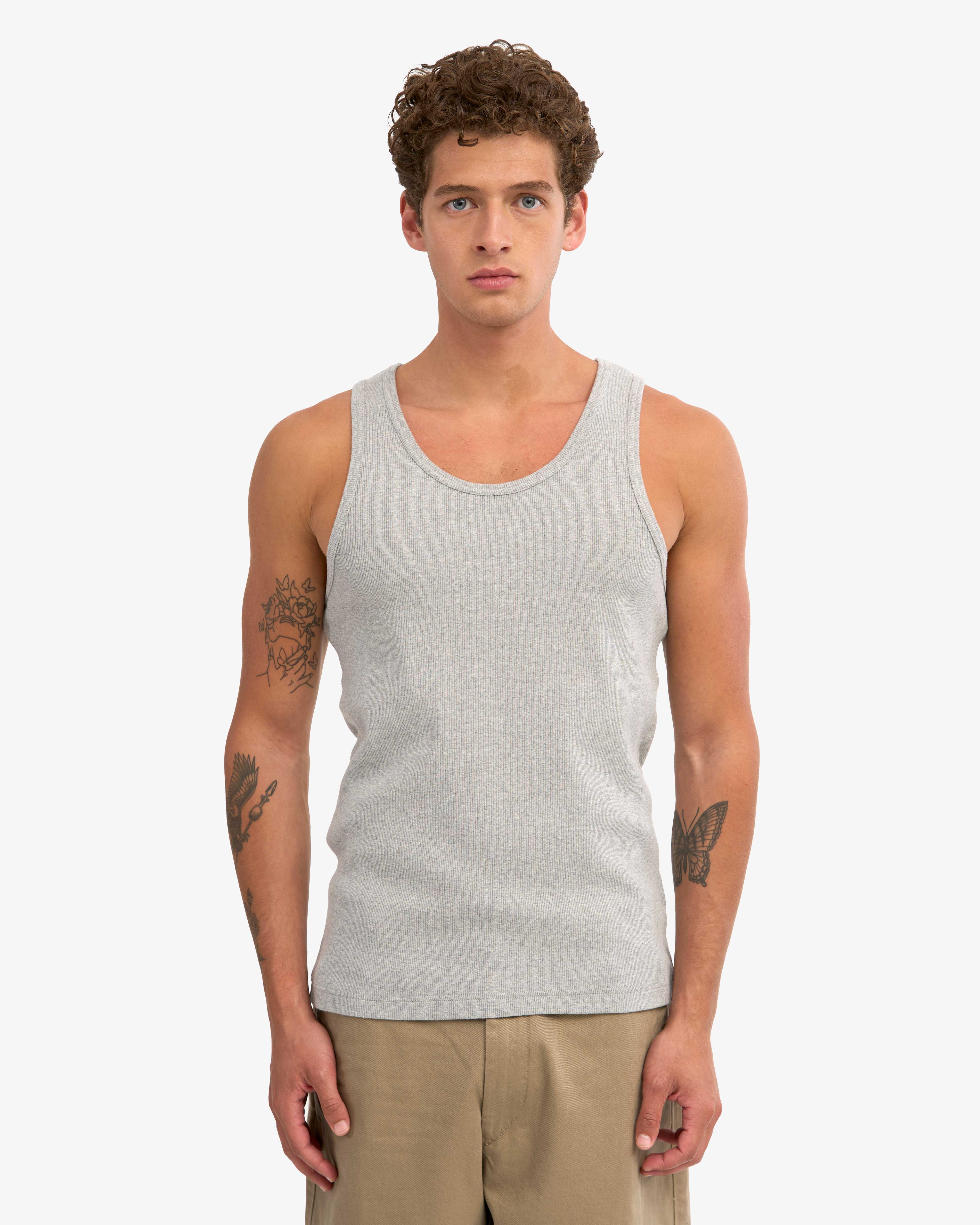 CS1017_Organic-Rib-Tank-Top_Heather-Grey_Male_x01_87f23a72-d9dd-4bcc-ba35-50dc63d4e49b Organic Rib Tank Top - Heather Grey - Image 1