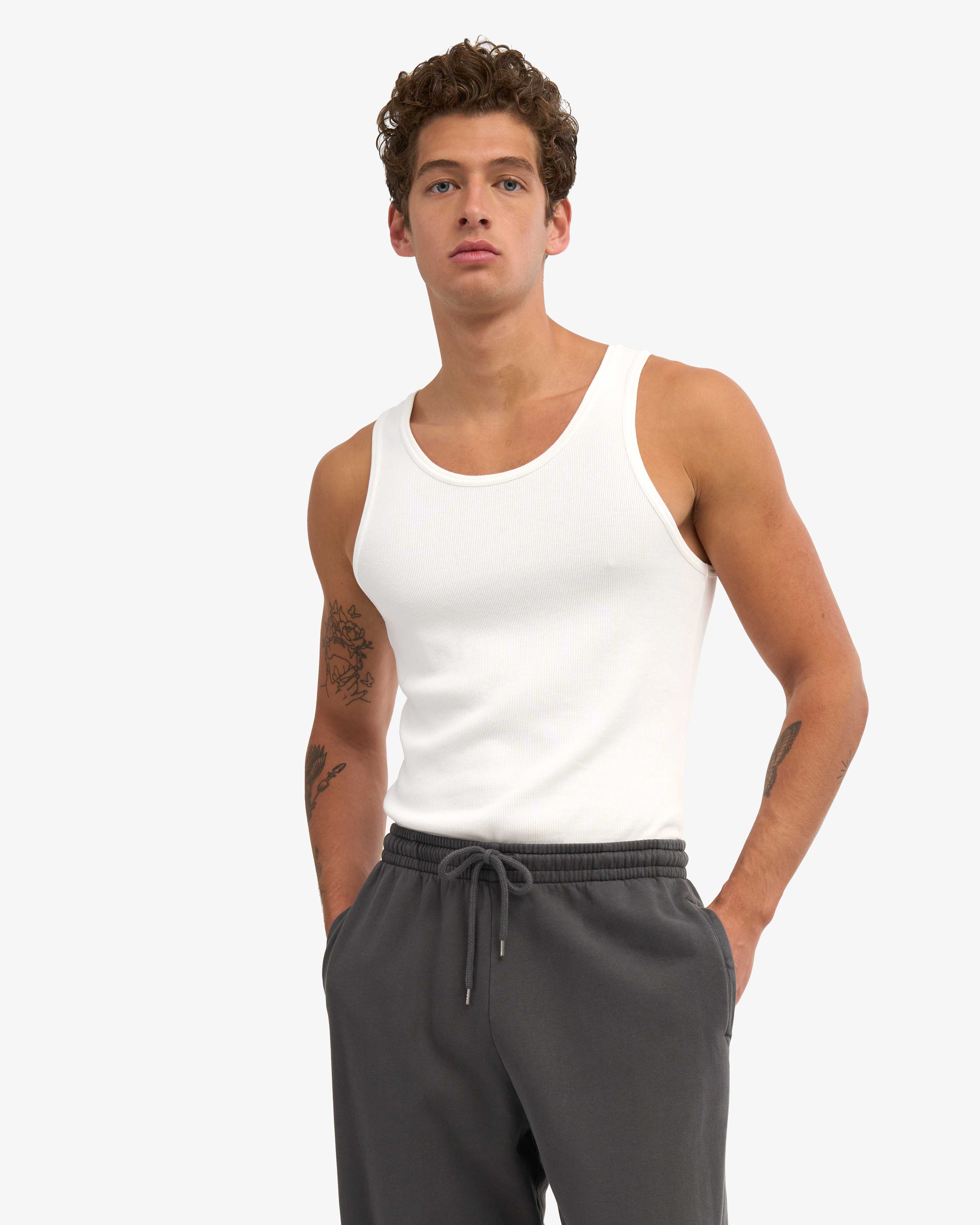 CS1017_Organic-Rib-Tank-Top_Optical-White_Male_x01_f4ae372b-4bbc-4301-8cfa-82a1c6206209 Organic Rib Tank Top - Optical White - Image 1