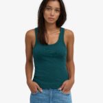 Women Organic Rib Tank Top - Ocean Green