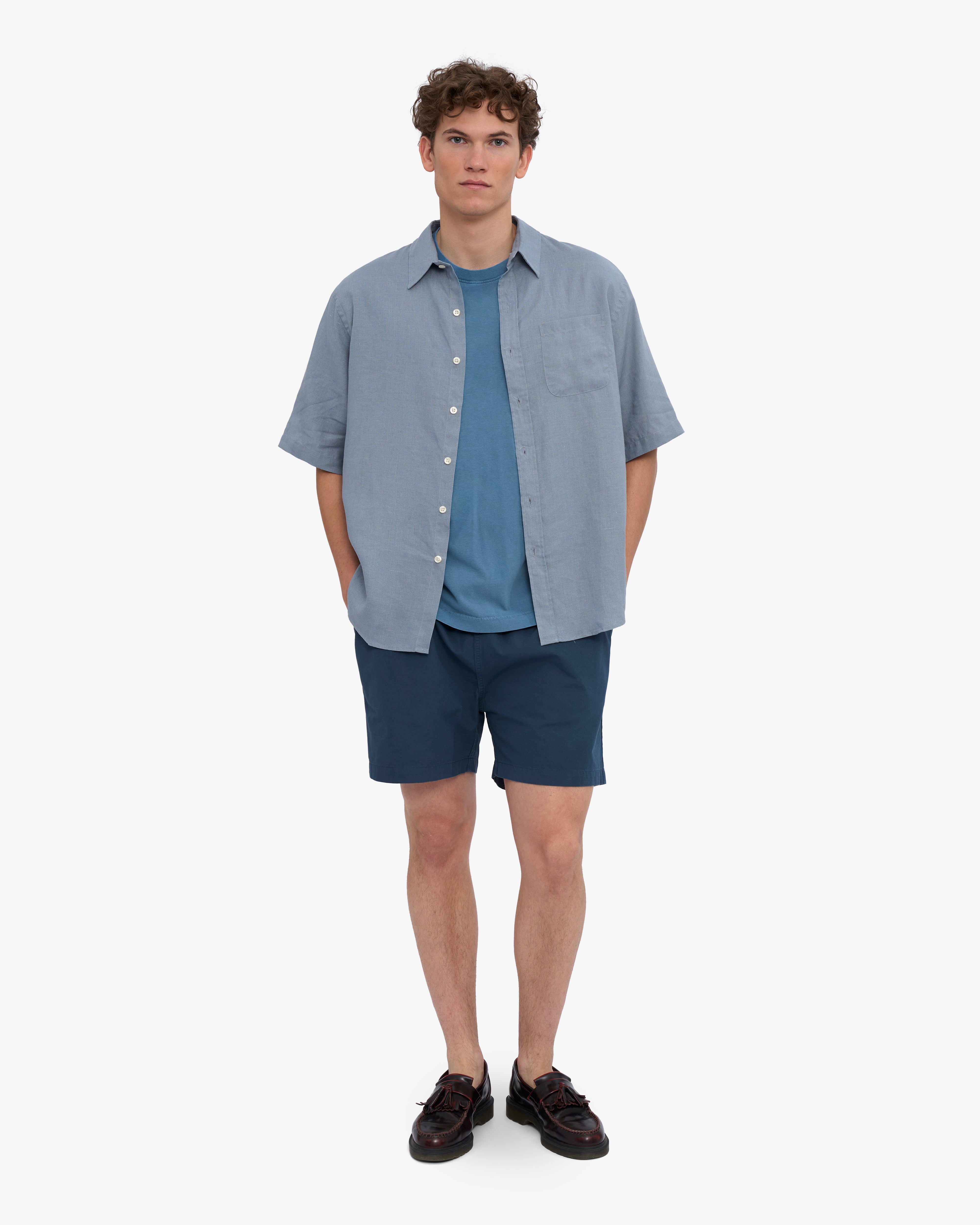 CS4001_Organic-Twill-Shorts_PetrolBlue_M_0478_f1e2cf05-ddd8-4594-a571-2dc64fe8f62c Organic Twill Shorts - Petrol Blue - Image 1