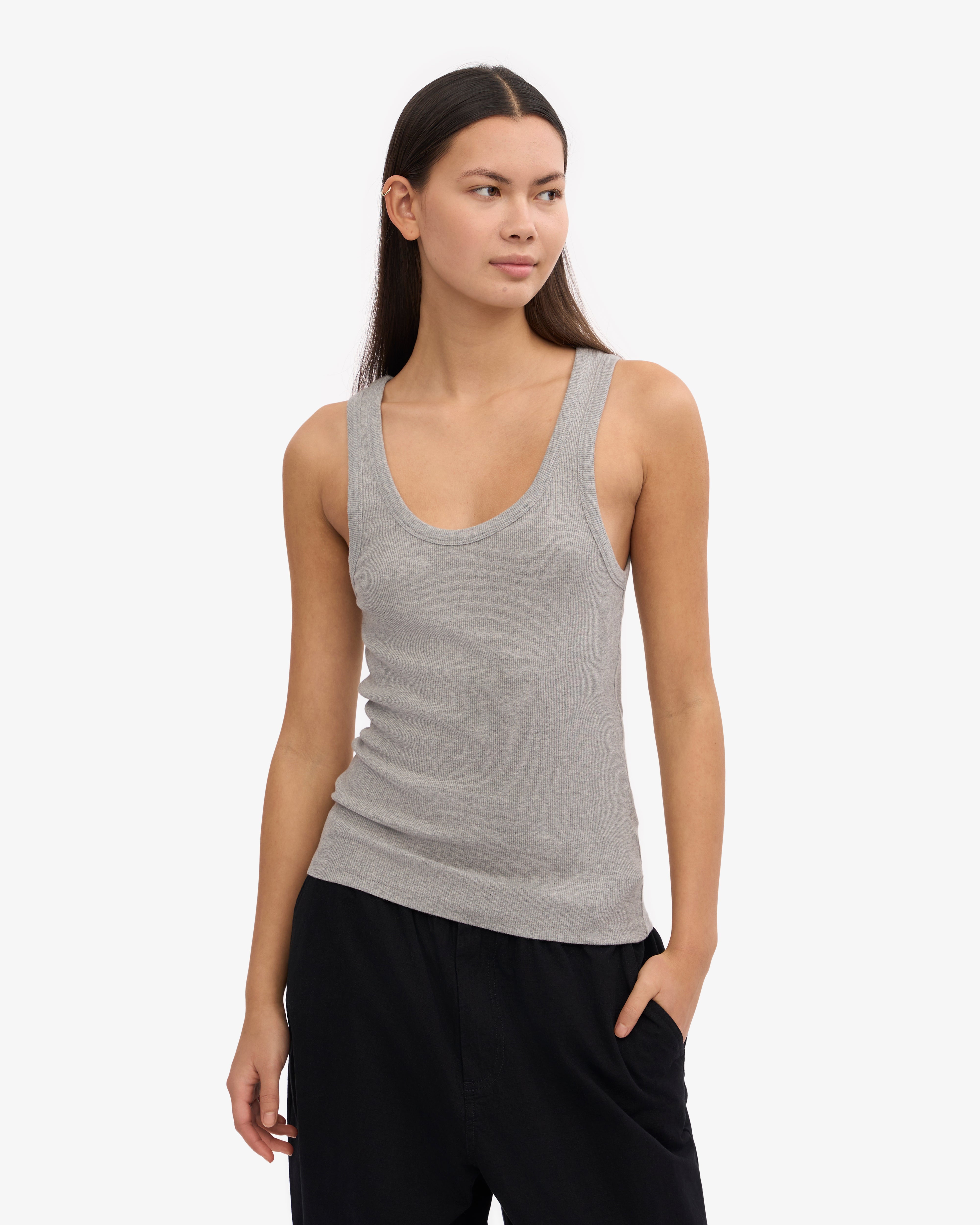 women-organic-rib-tank-top-women-tank-top-heather-grey-female_2 Women Organic Rib Tank Top - Heather Grey - Image 1
