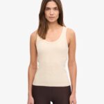 Women Organic Rib Tank Top - Ivory White