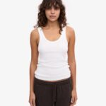 Women Organic Rib Tank Top - Optical White
